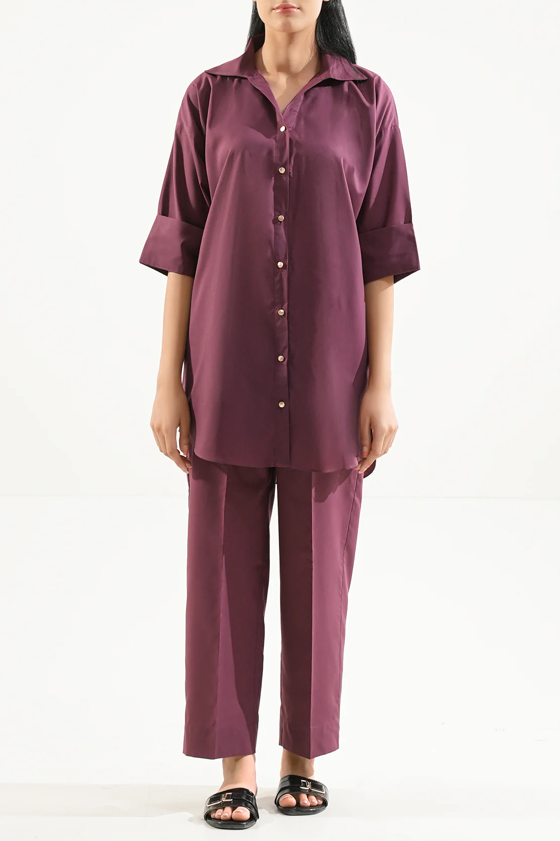 Solid Easy Care Fabric Stitched 2 Piece (Shirt/Trouser)