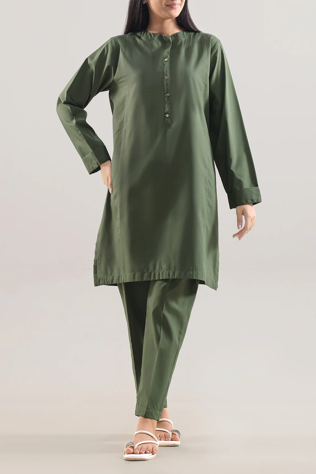 Solid Easy Care Fabric Stitched 2 Piece (Shirt/Trouser)