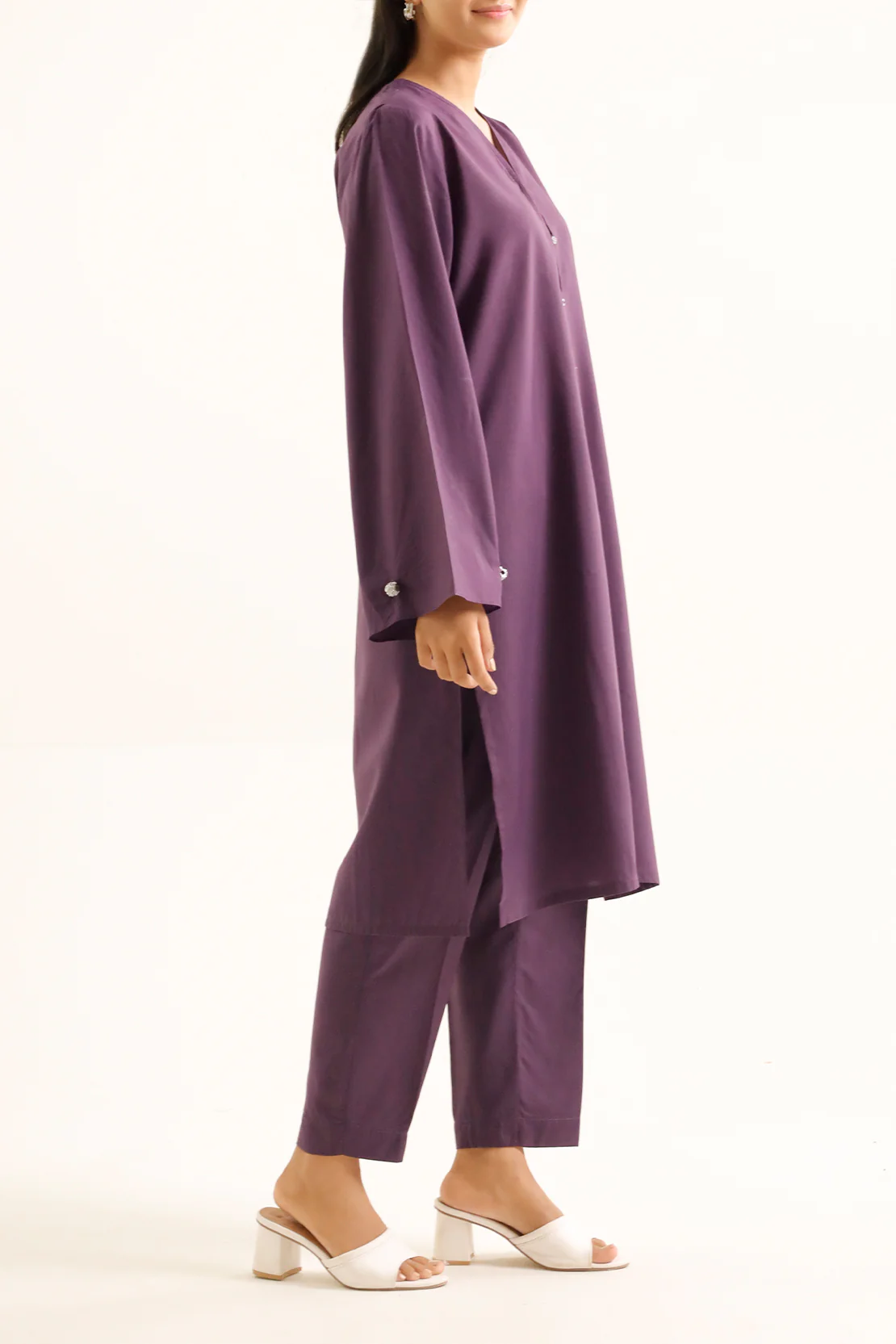 Solid Easy Care Fabric Stitched Shirt - Image 2