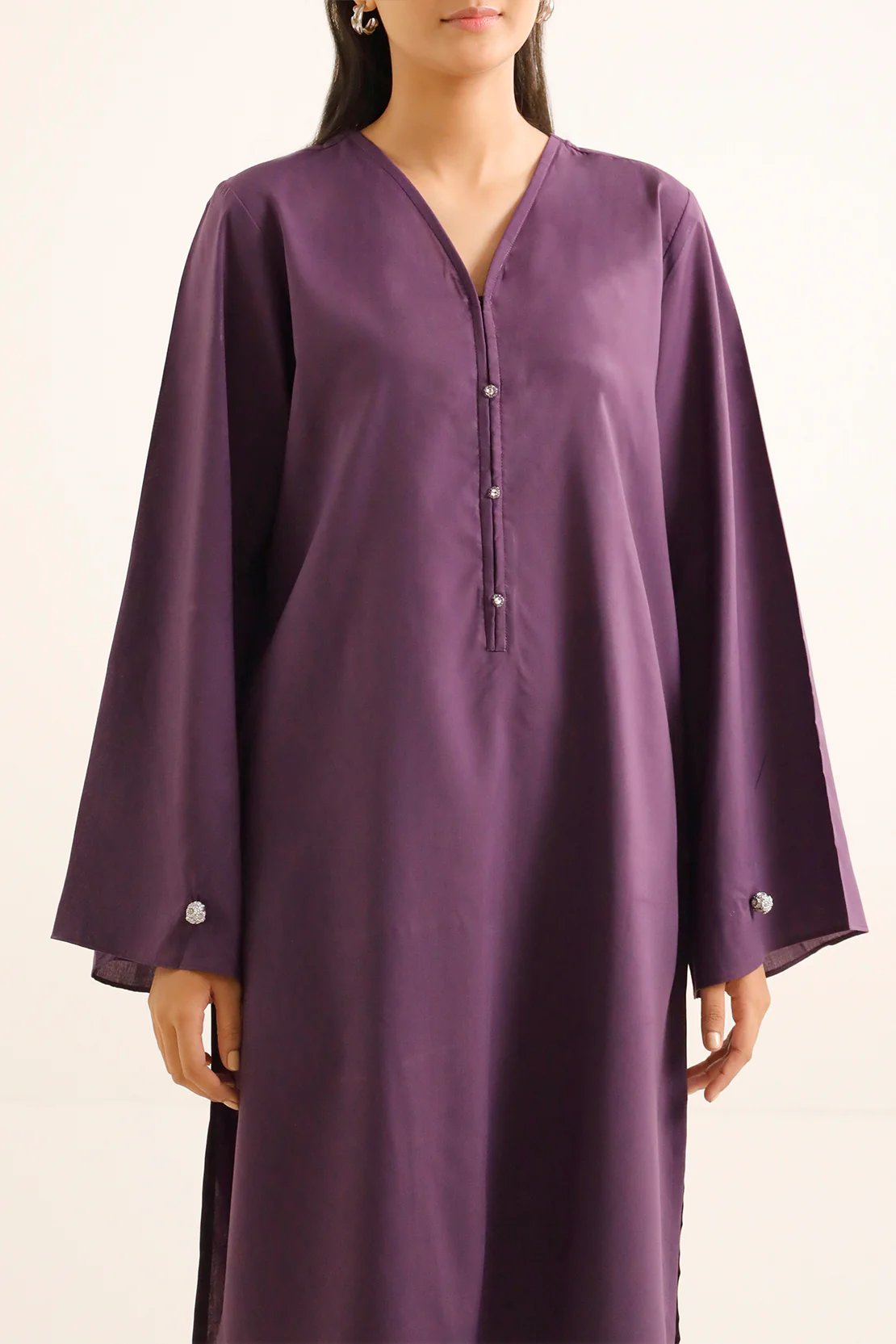 Solid Easy Care Fabric Stitched Shirt - Image 3