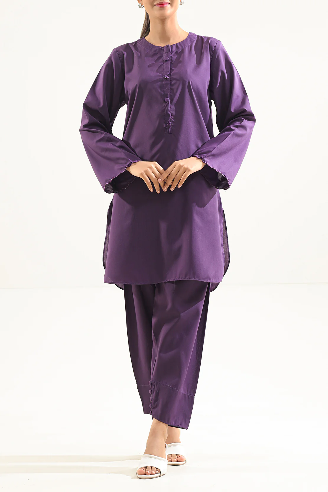 Solid Easy Care Fabric Stitched Shirt