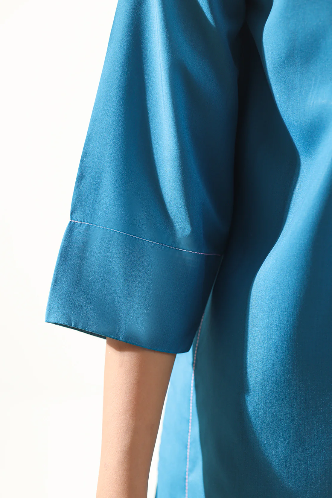 Solid Easy Care Fabric Stitched Shirt - Image 5