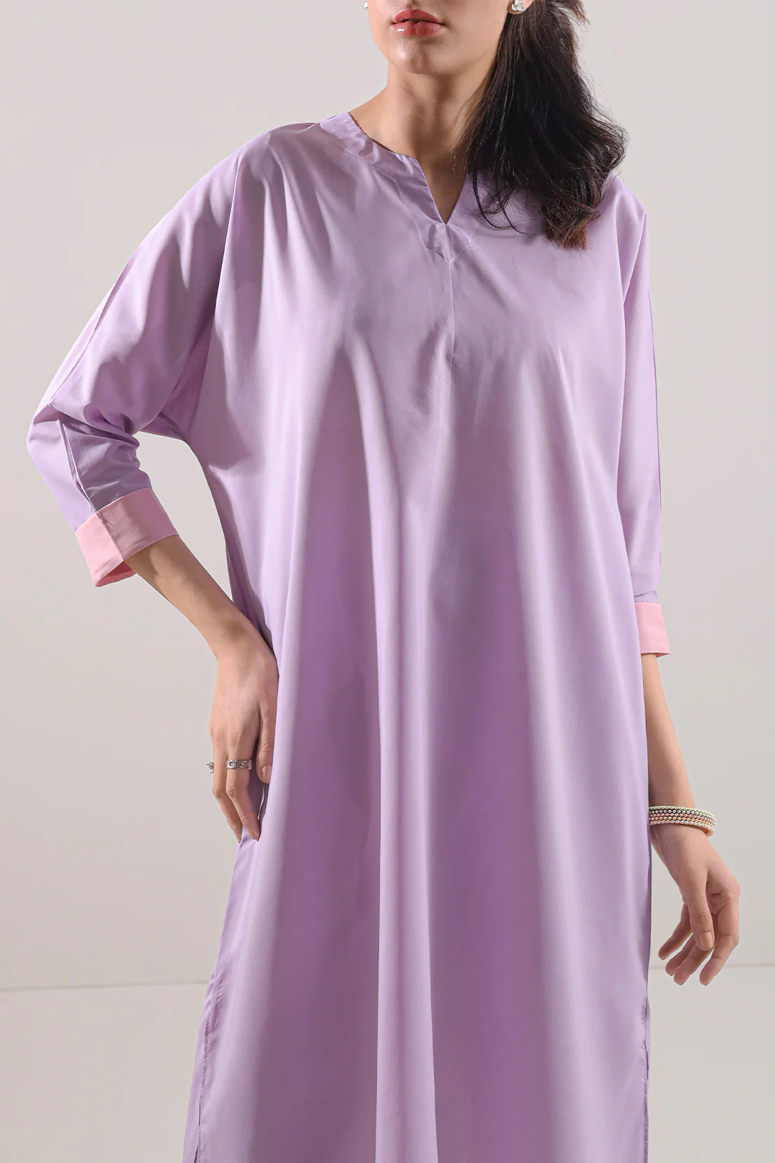 Solid Easy Care Fabric Stitched Shirt - Image 2
