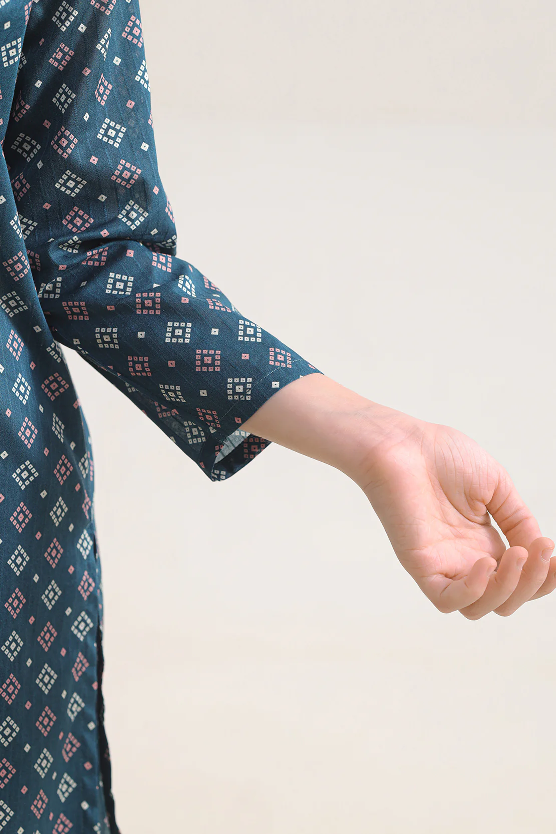 Stitched Printed Cambric Shirt For Kids - Image 5