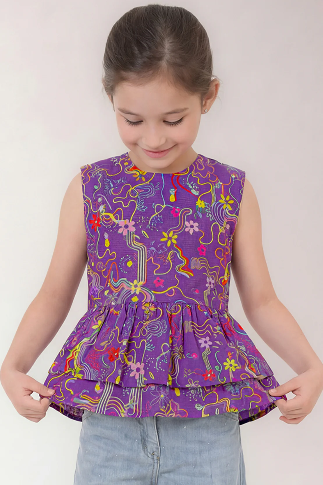 Stitched Cotton Dobby Shirt For Kids - Image 2