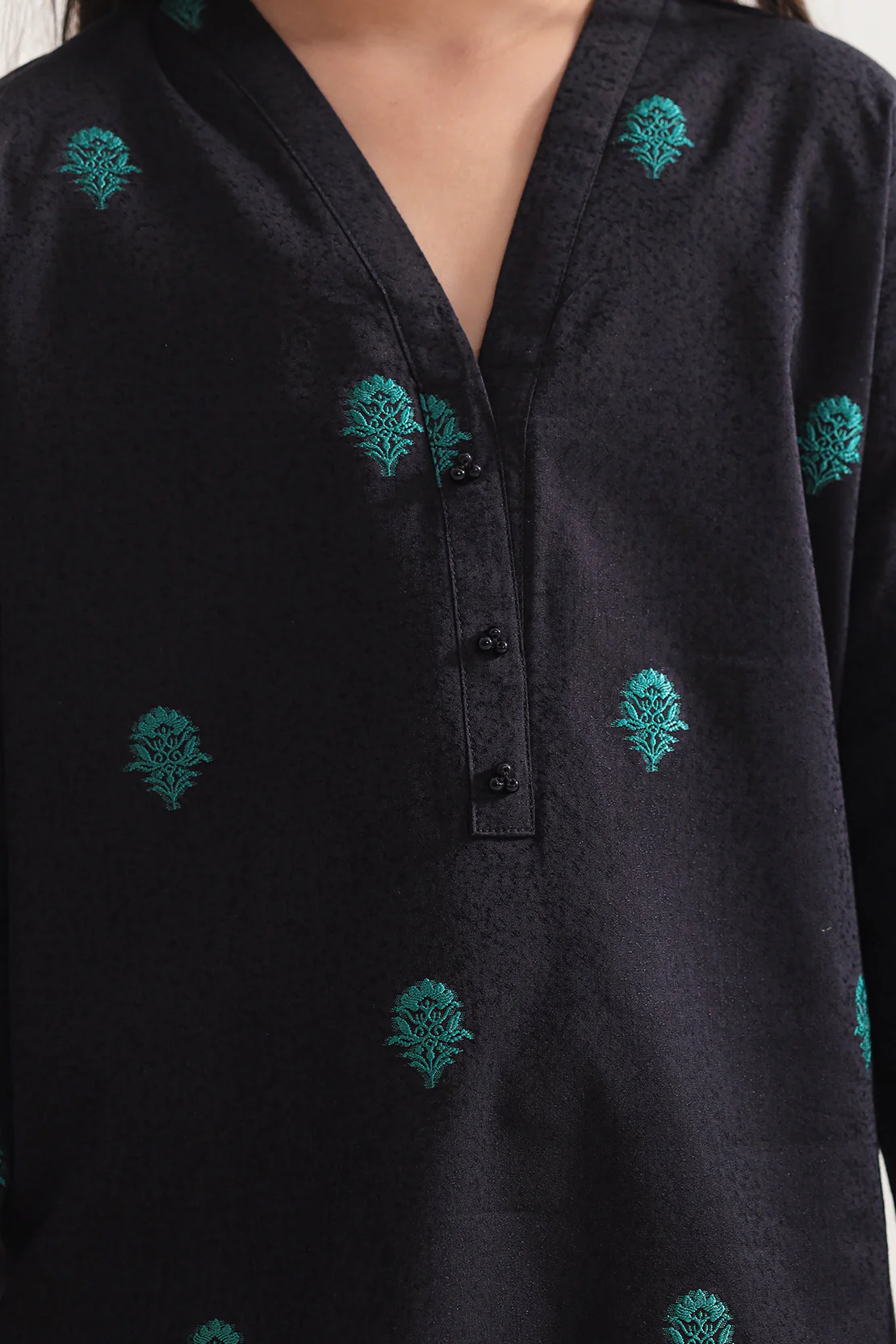 Stitched Cotton Jacquard 2 Piece (Shirt/trouser) For Kids - Image 3