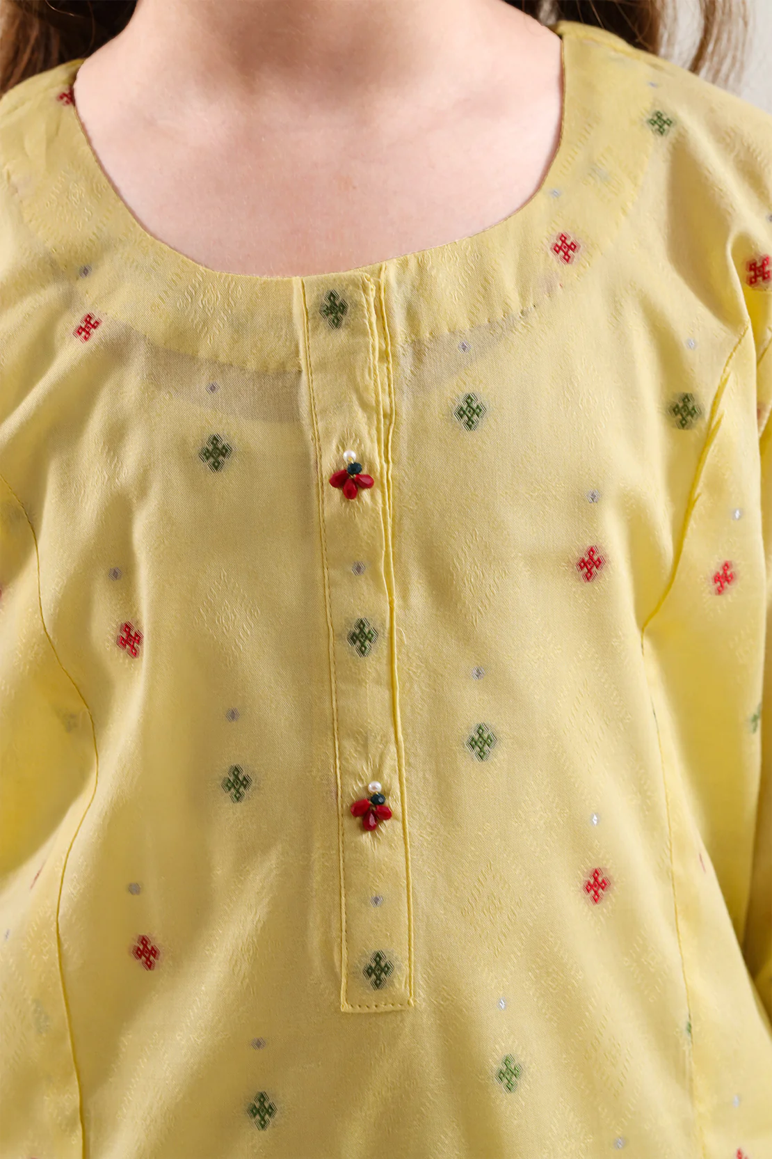 Stitched Cotton Jacquard 2 Piece (Shirt/trouser) For Kids - Image 3