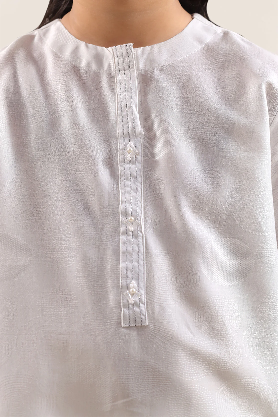 Stitched Cotton Jacquard 2 Piece (Shirt/trouser) For Kids - Image 3