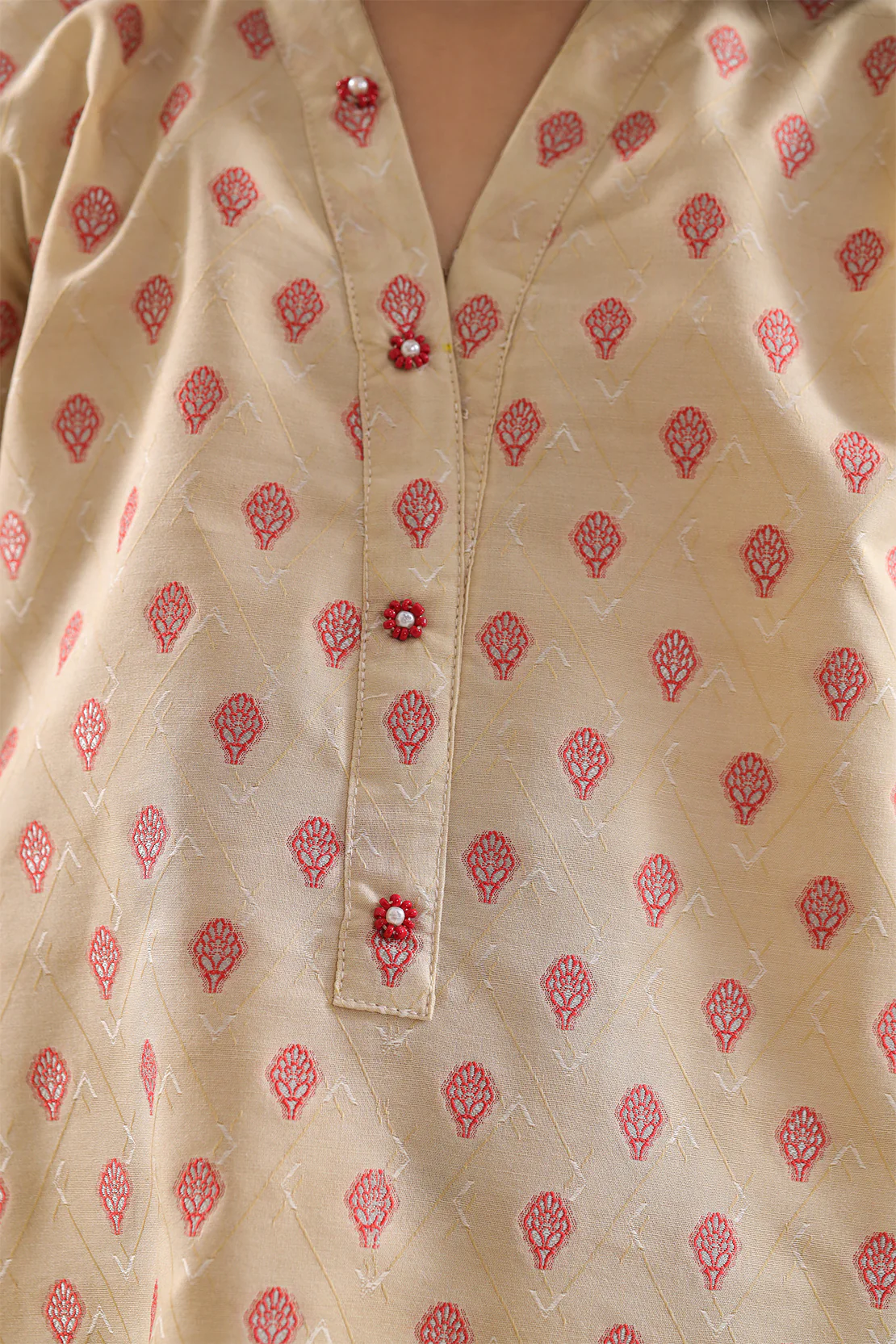 Stitched Cotton Jacquard 2 Piece (Shirt/trouser) For Kids - Image 3