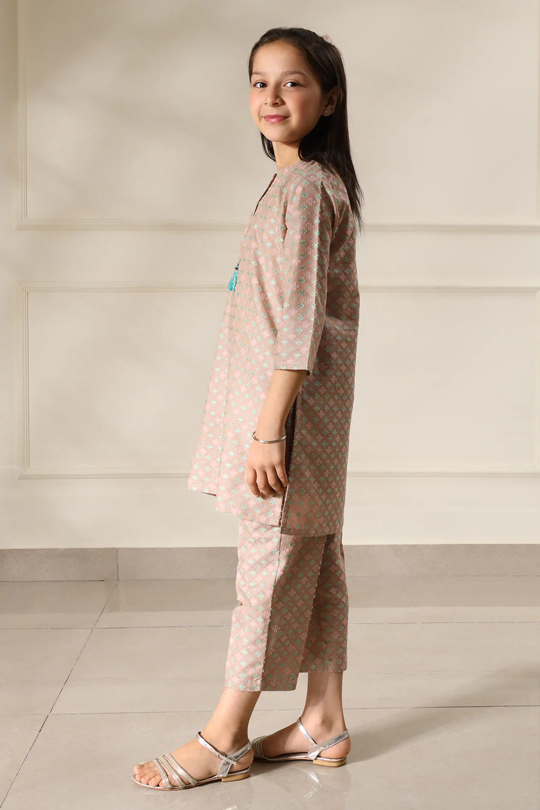 Stitched Cotton Jacquard Shirt For Kids - Image 2