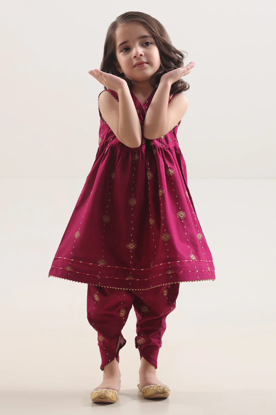 Stitched Cotton Jacquard Shirt For Kids - Image 2