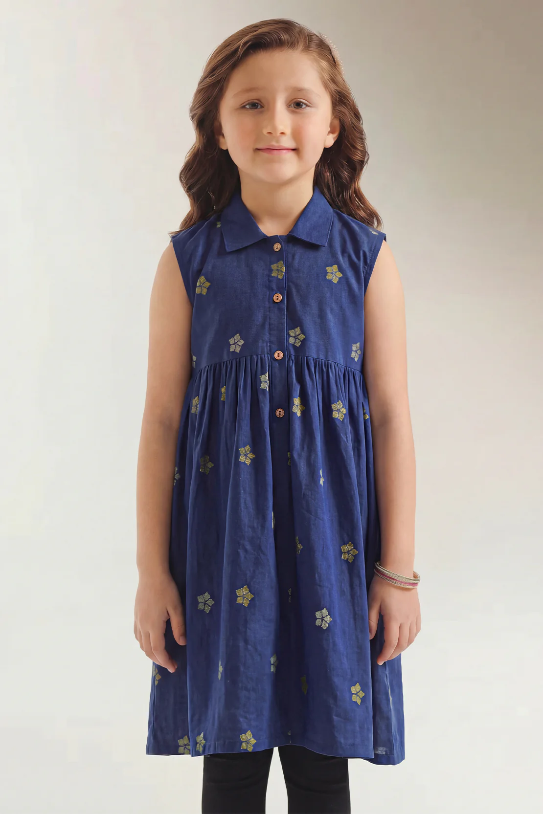 Stitched Cotton Jacquard Shirt For Kids - Image 2