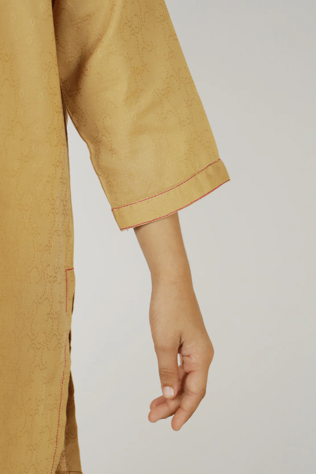 Stitched Cotton Jacquard Shirt/Trouser For Kids - Image 4