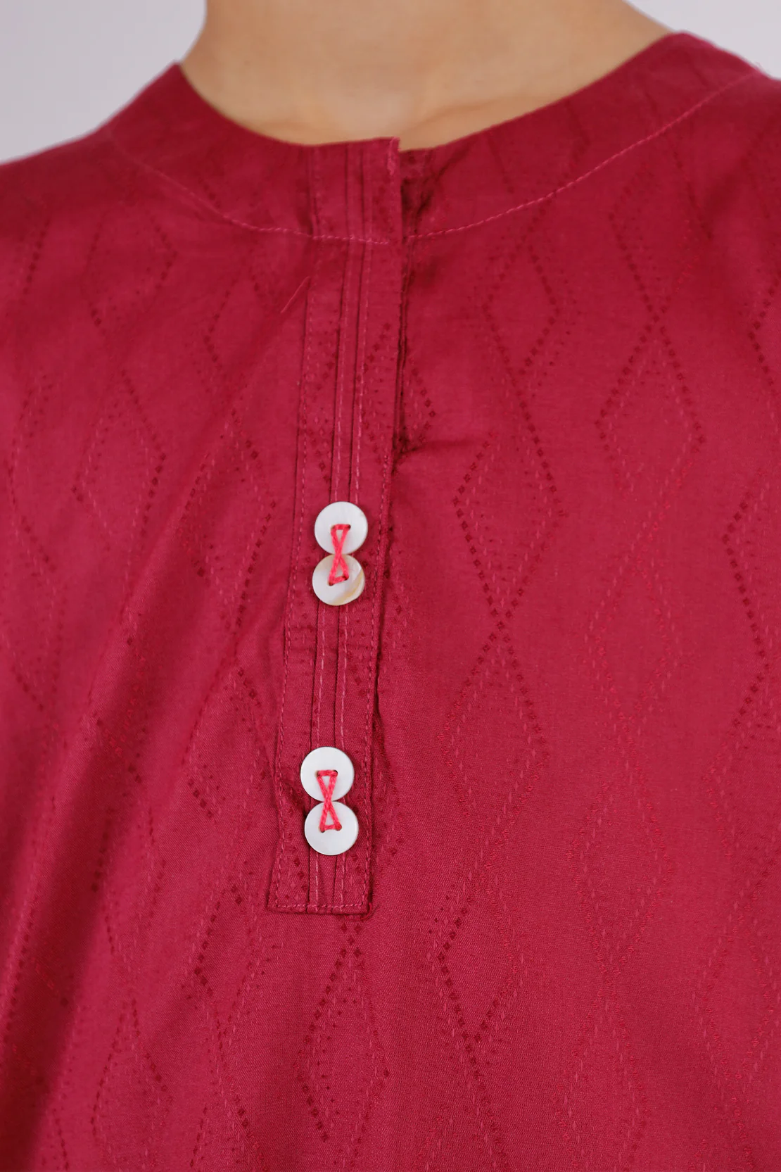 Stitched Cotton Jacquard Shirt/Trouser For Kids - Image 4