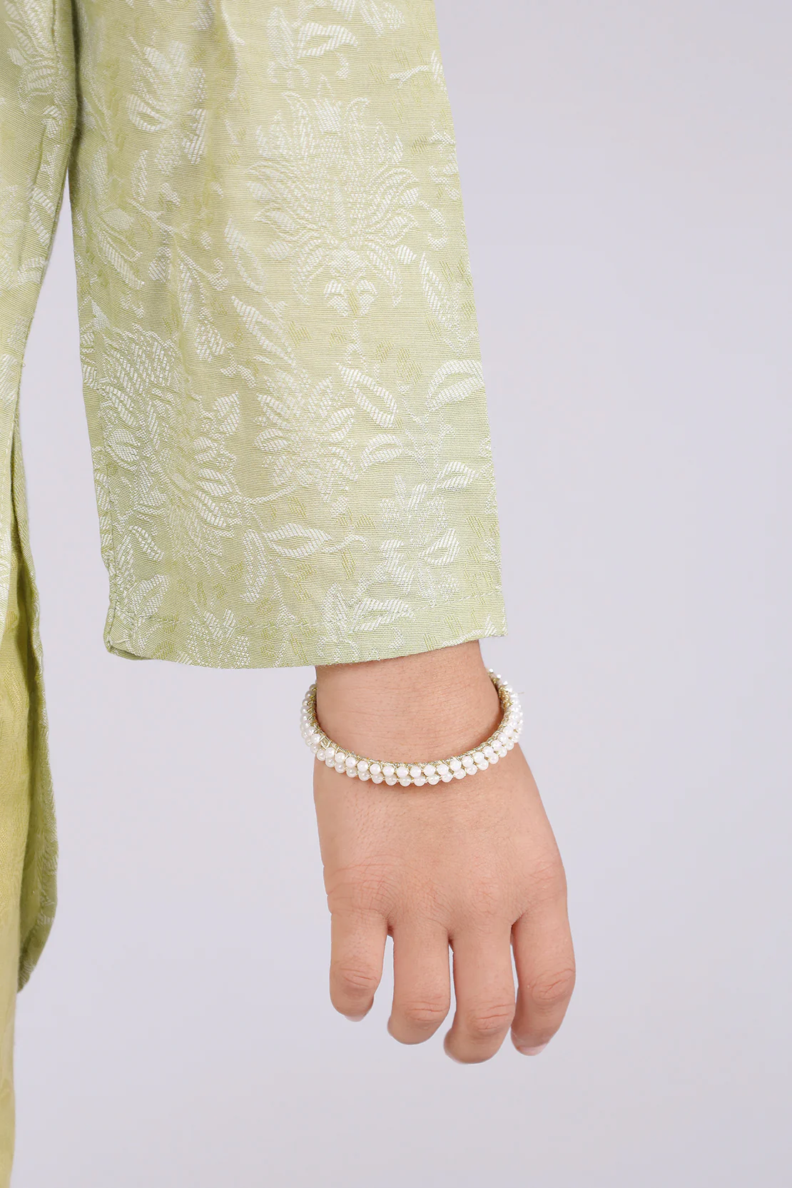Stitched Cotton Jacquard Shirt/Trouser For Kids - Image 4