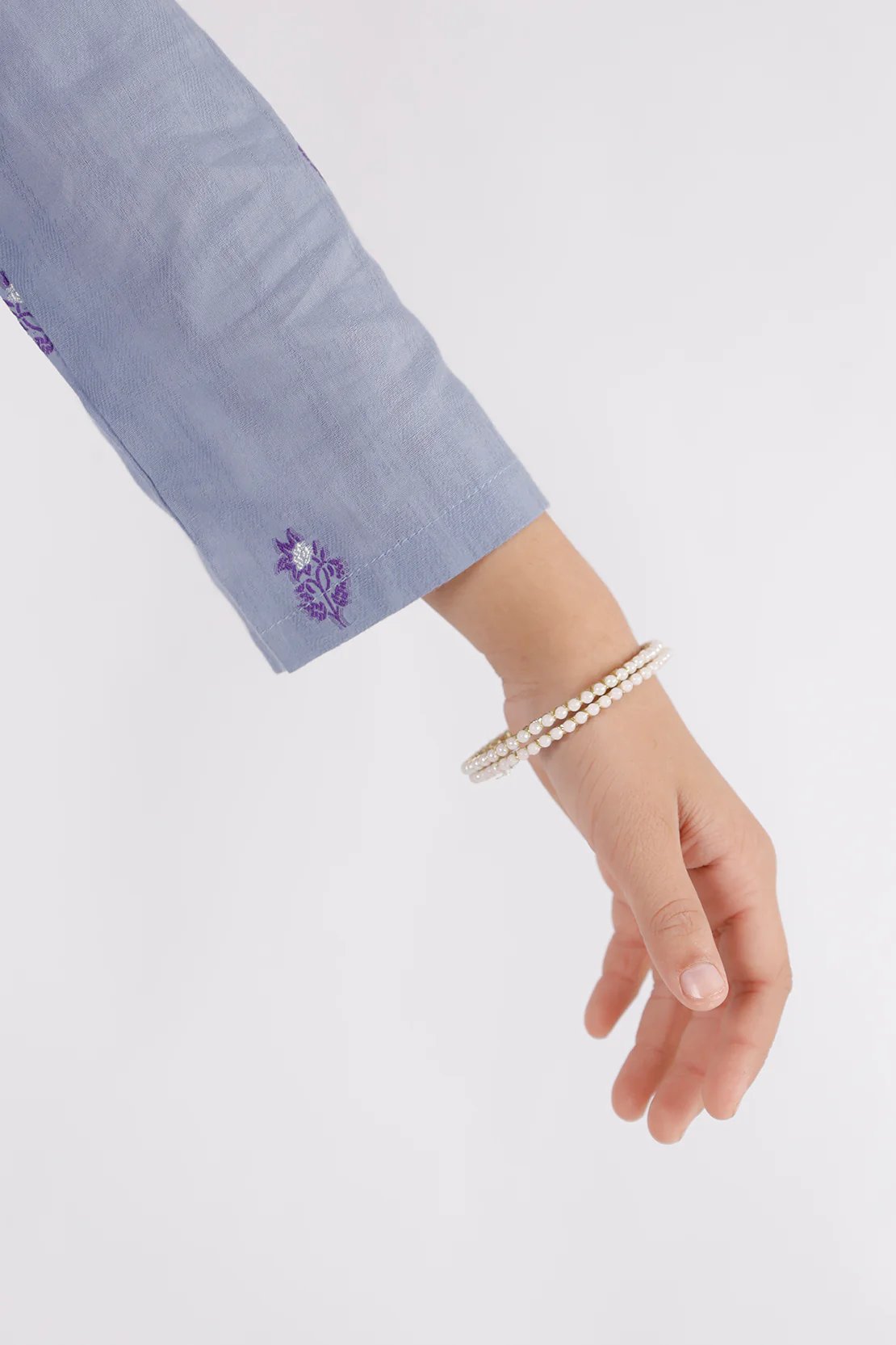 Stitched Cotton Jacquard Shirt/Trouser For Kids - Image 5