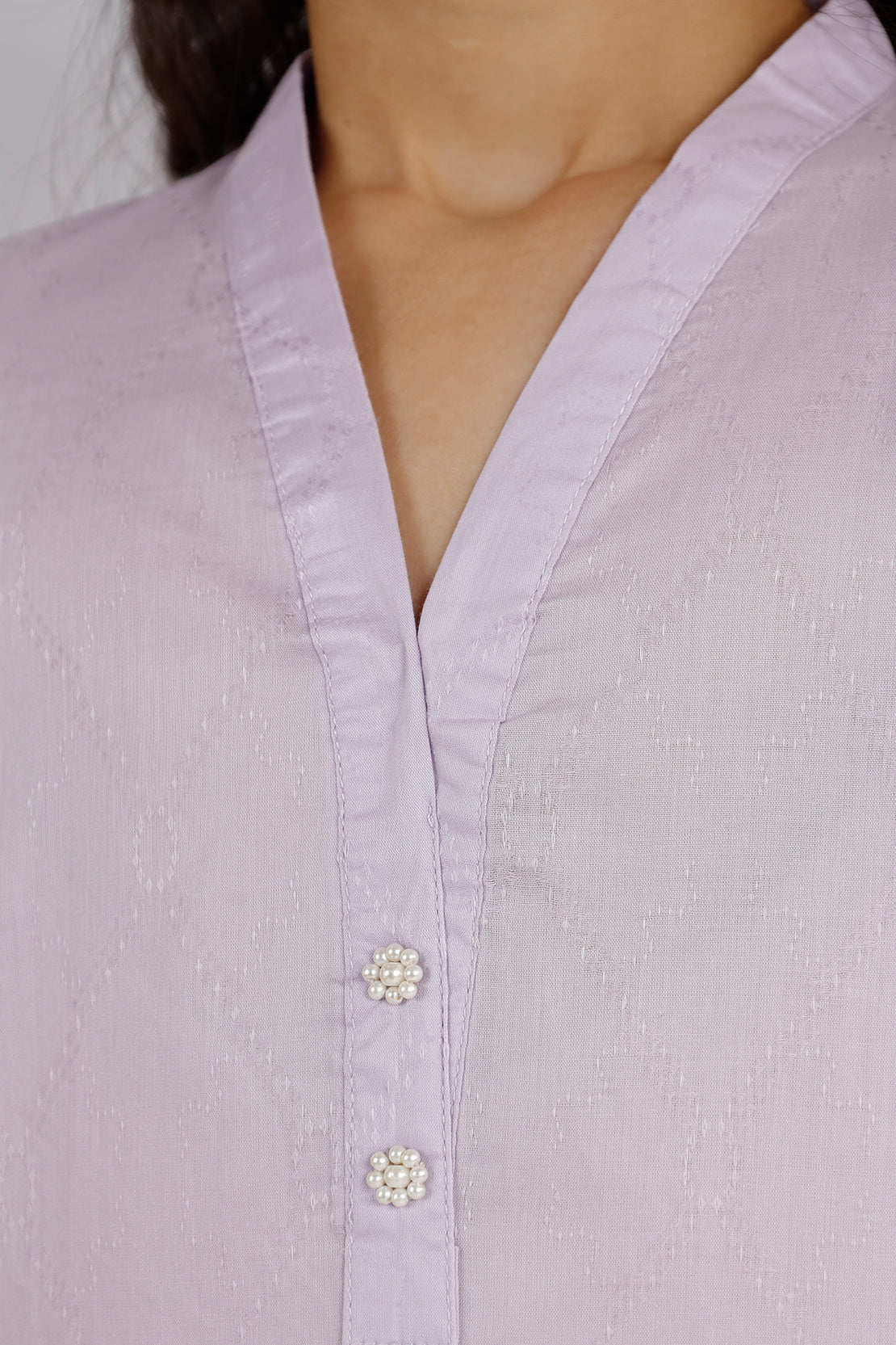 Stitched Cotton Jacquard Shirt/Trouser For Kids - Image 6