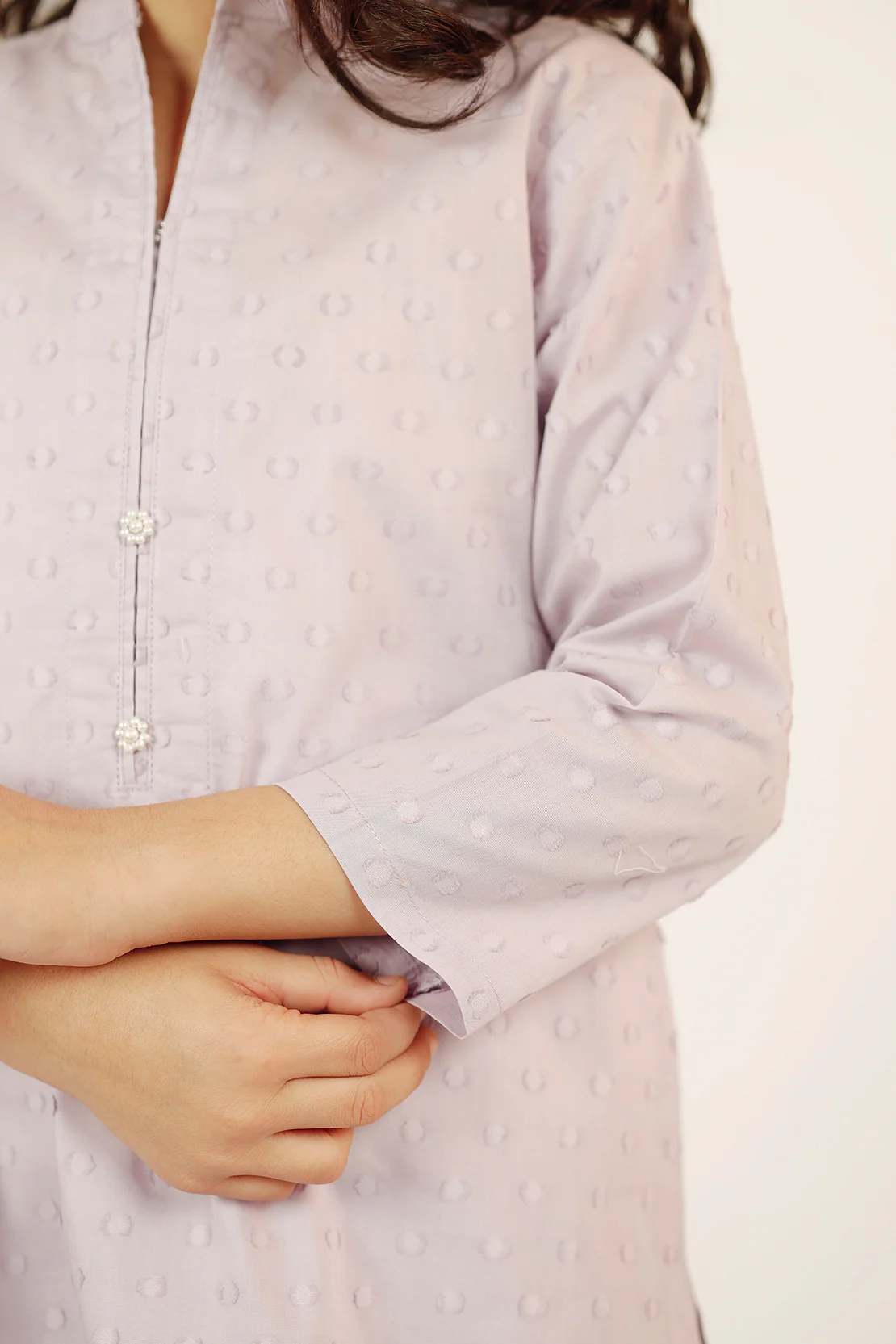 Stitched Cotton Jacquard Shirt/Trouser For Kids - Image 4