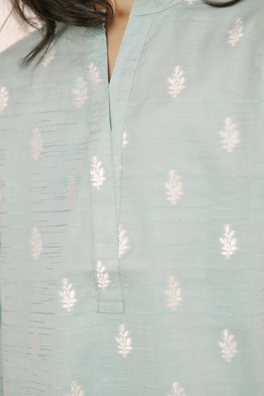Stitched Cotton Jacquard Shirt/Trouser For Kids - Image 6