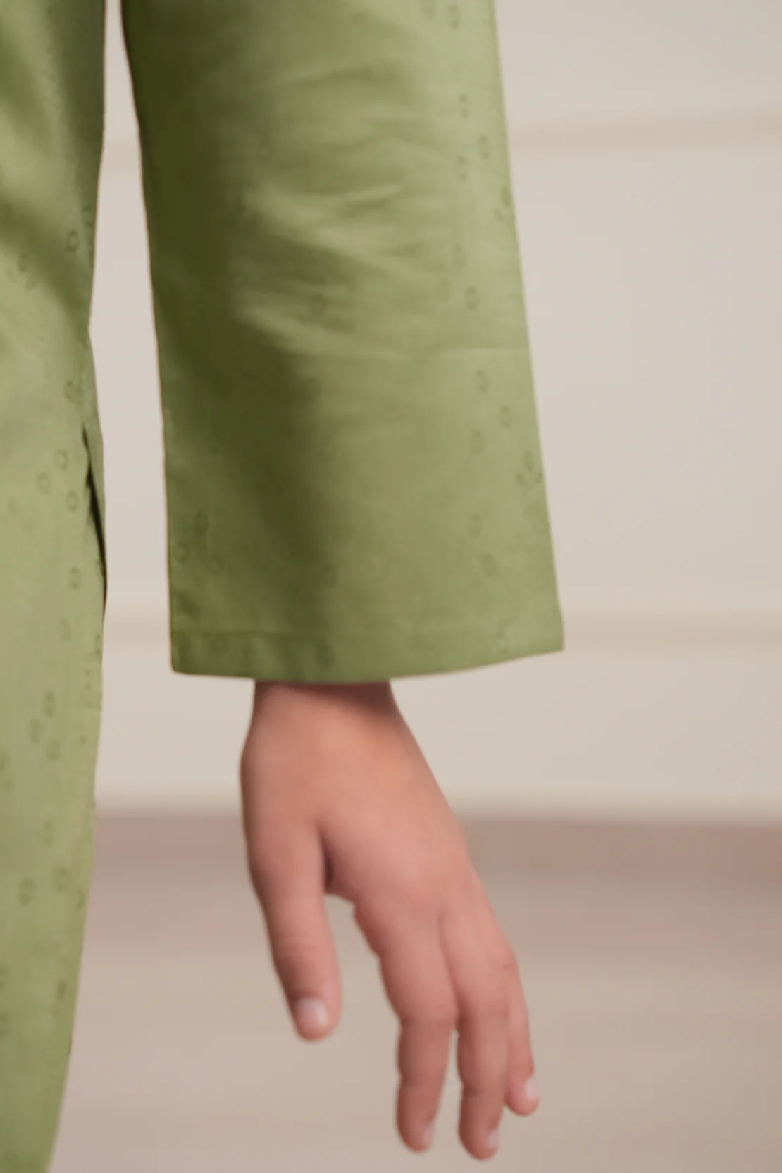 Stitched Cotton Jacquard Shirt/Trouser For Kids - Image 7