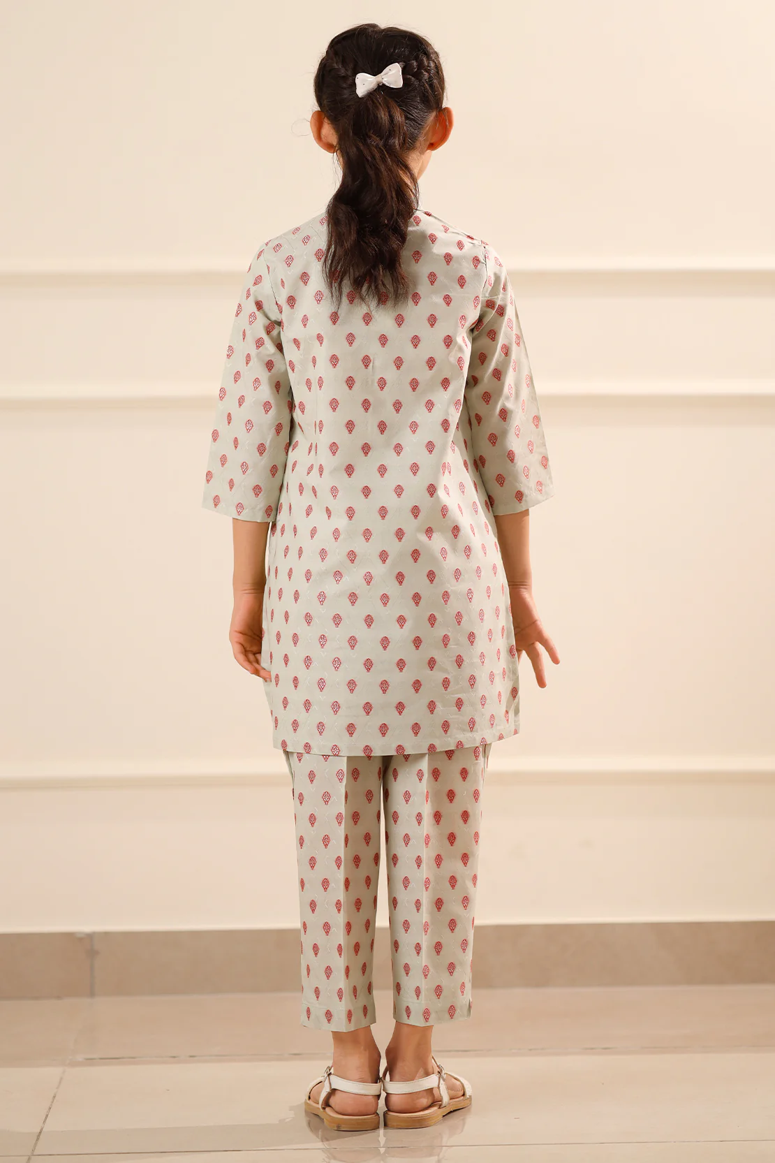 Stitched Cotton Jacquard Shirt/trouser For Kids - Image 5