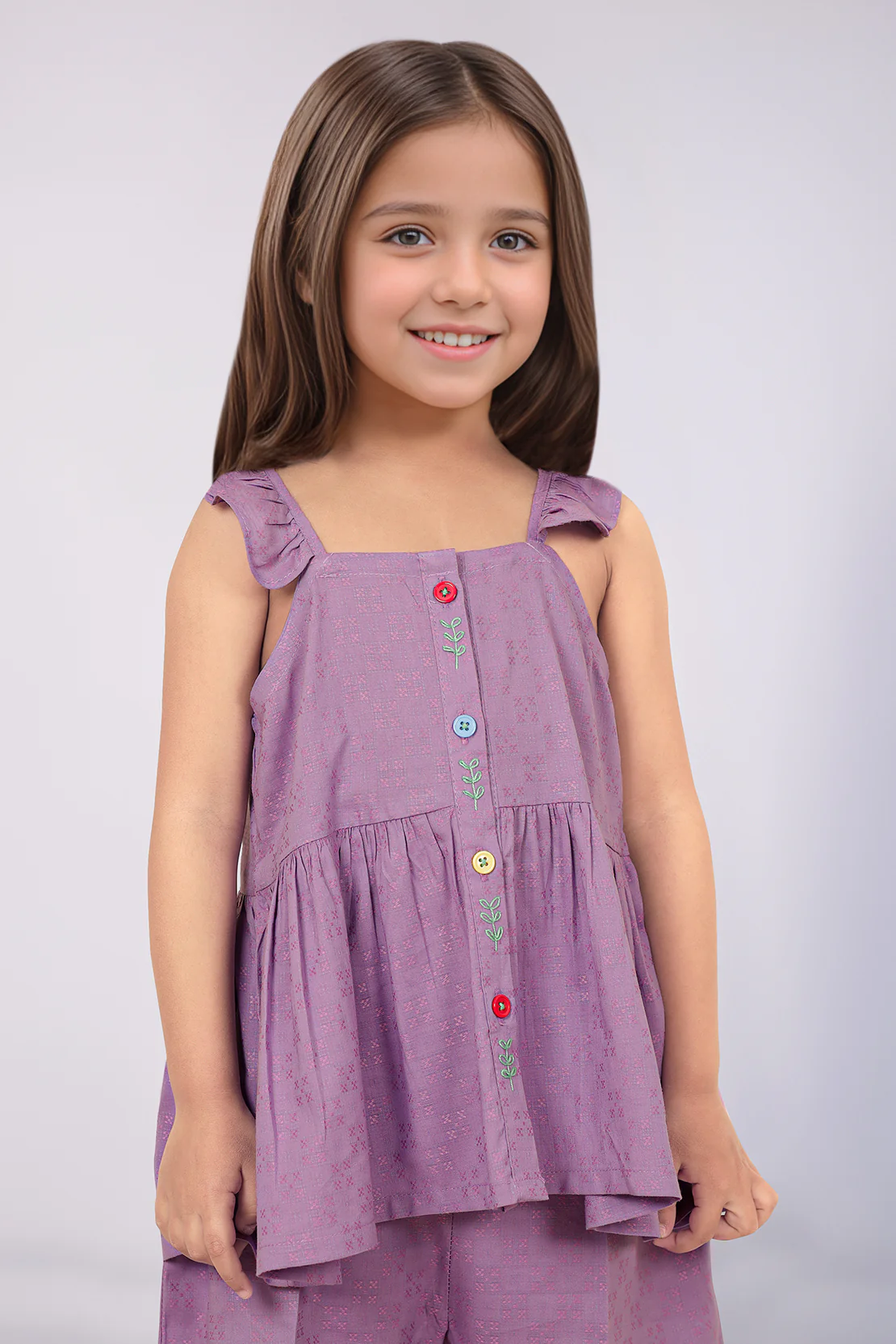 Stitched Cotton Jacquard Shirt/trouser For Kids - Image 4