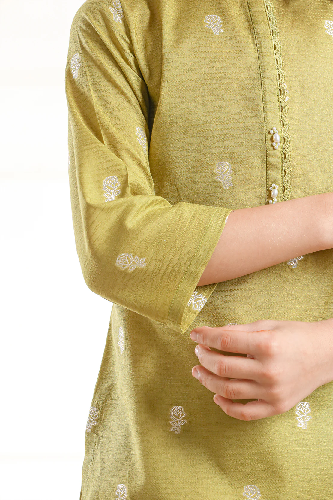 Stitched Cotton Jacquard Shirt/trouser For Kids - Image 7