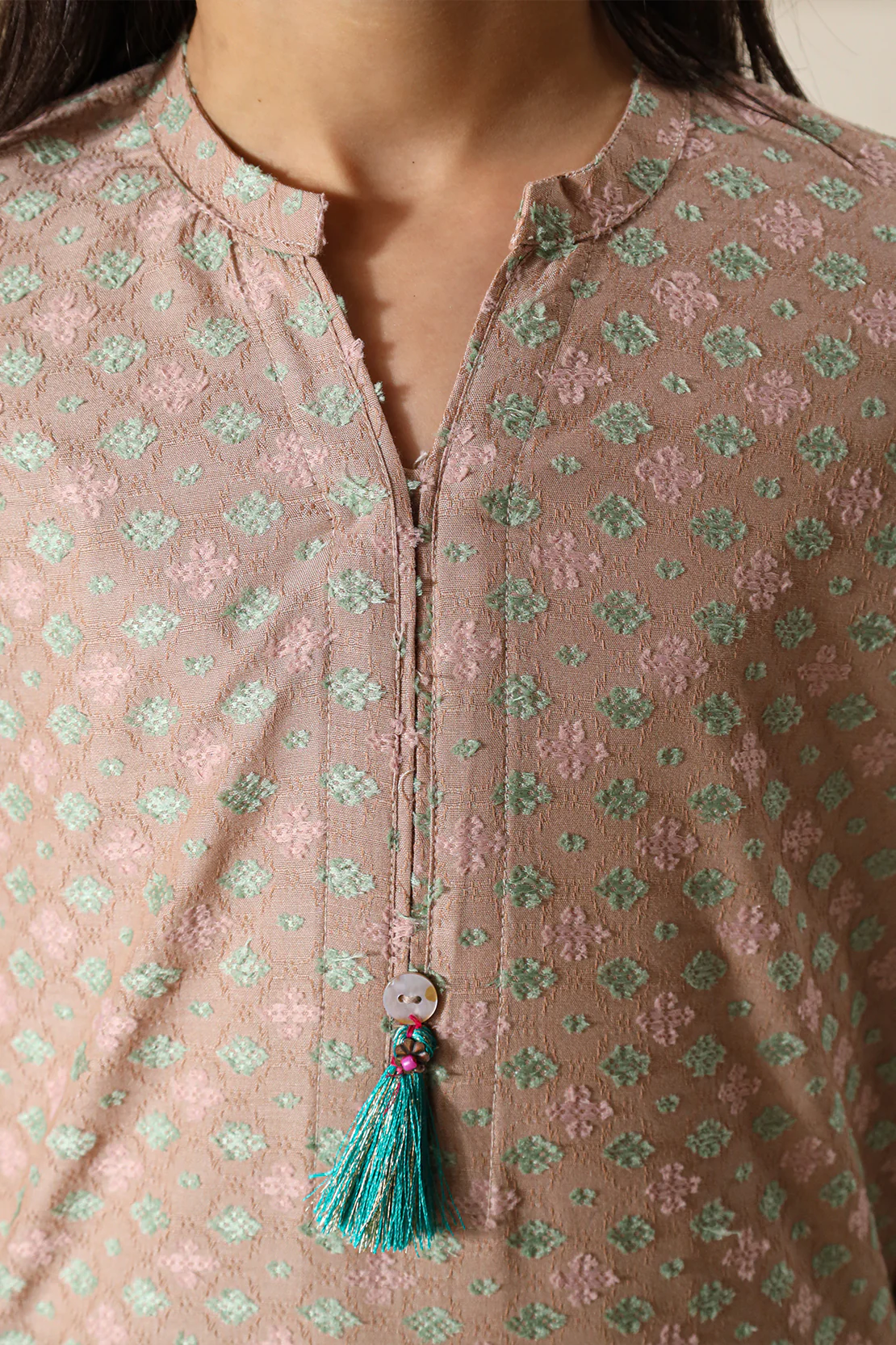 Stitched Cotton Jacquard Shirt/Trouser For Kids - Image 7