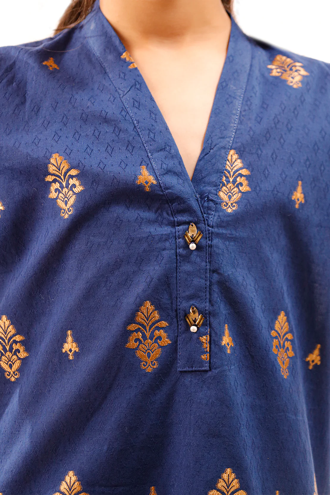 Stitched Cotton Jacquard Shirt/trouser For Kids - Image 5