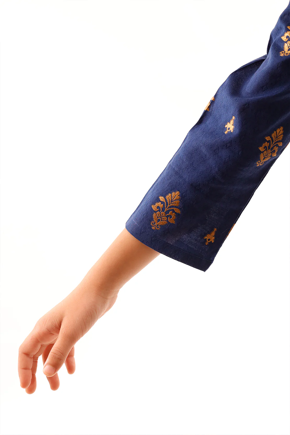 Stitched Cotton Jacquard Shirt/trouser For Kids - Image 6