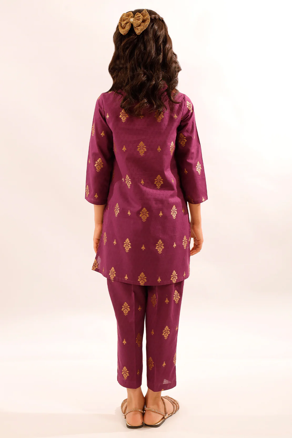 Stitched Cotton Jacquard Shirt/trouser For Kids - Image 4
