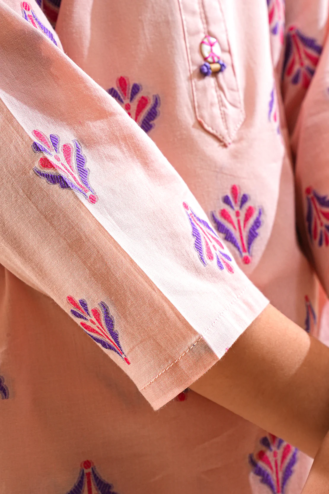Stitched Cotton Jacquard Shirt/trouser For Kids - Image 7