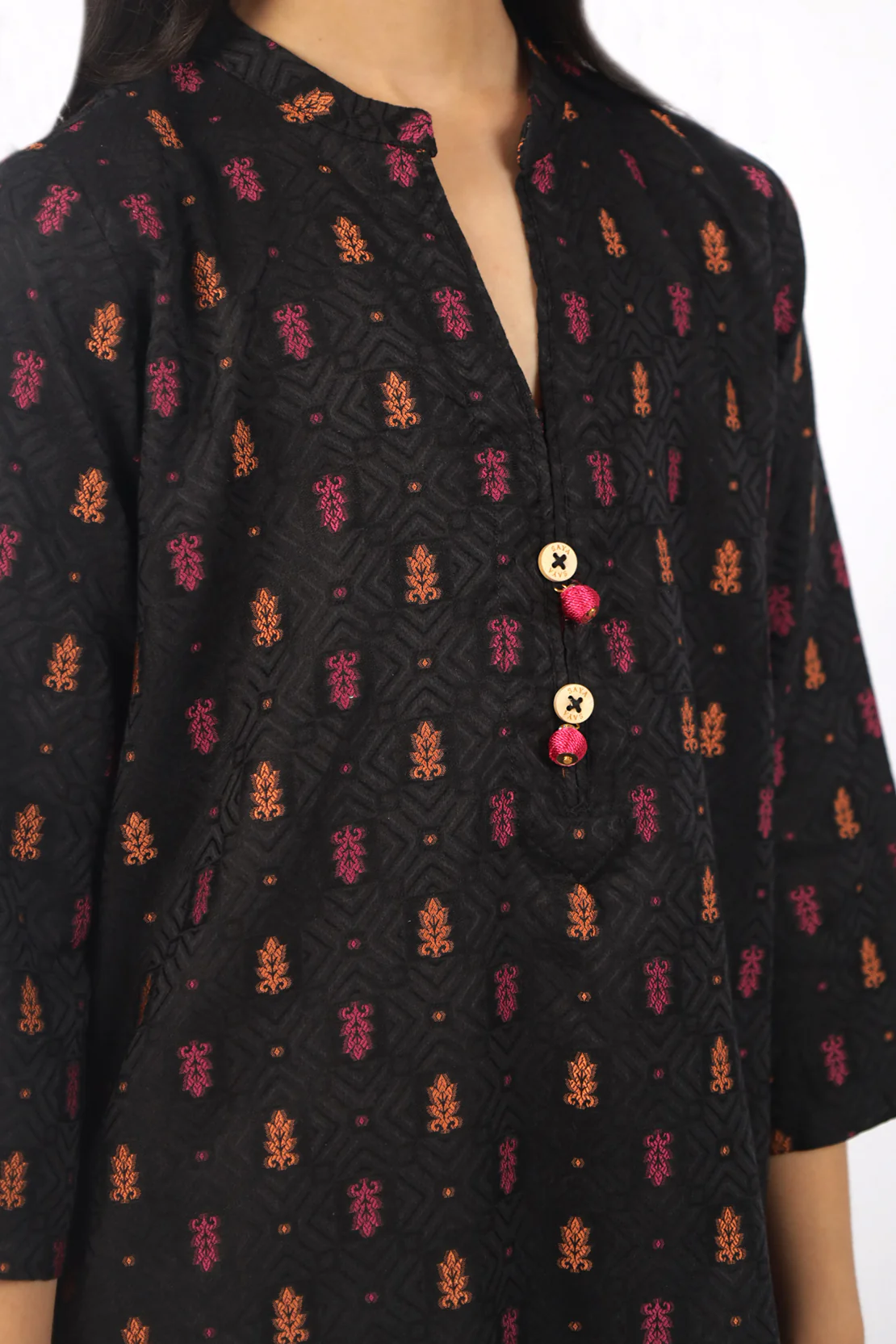 Stitched Cotton Jacquard Shirt/Trouser For Kids - Image 2
