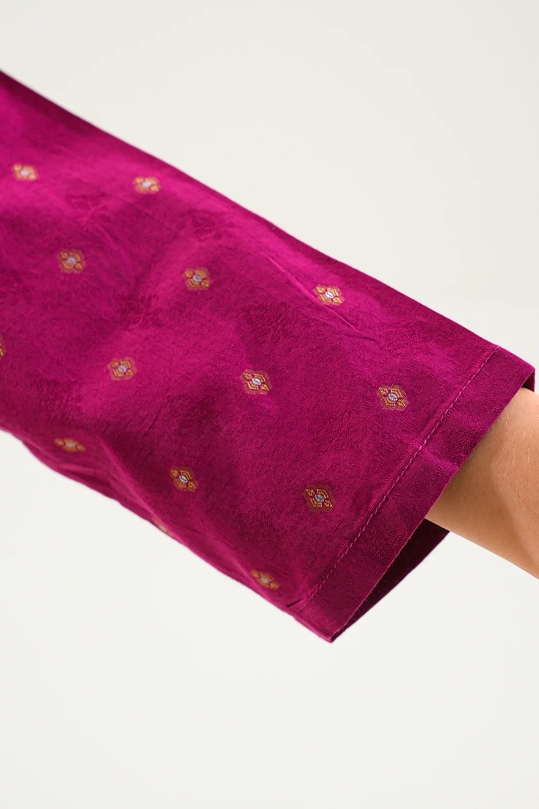 Stitched Cotton Jacquard Shirt/trouser For Kids - Image 5