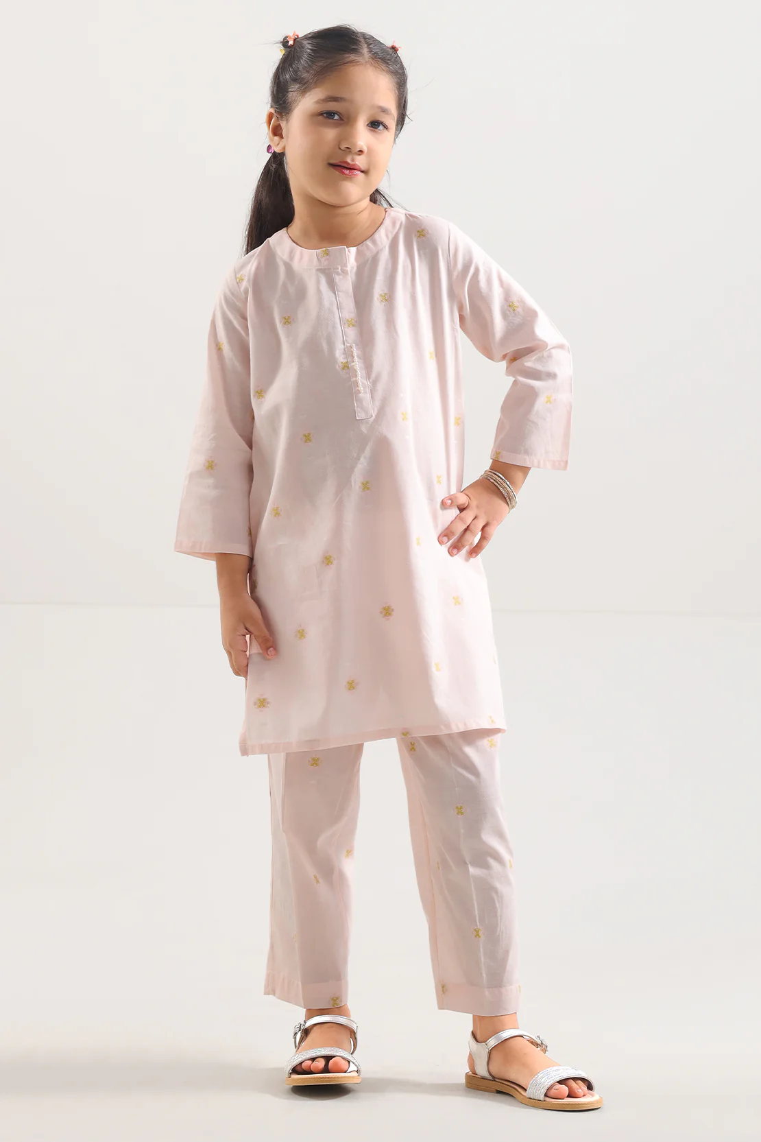 Cotton Jacquard Stitched Shirt/trouser For Kids - Image 2