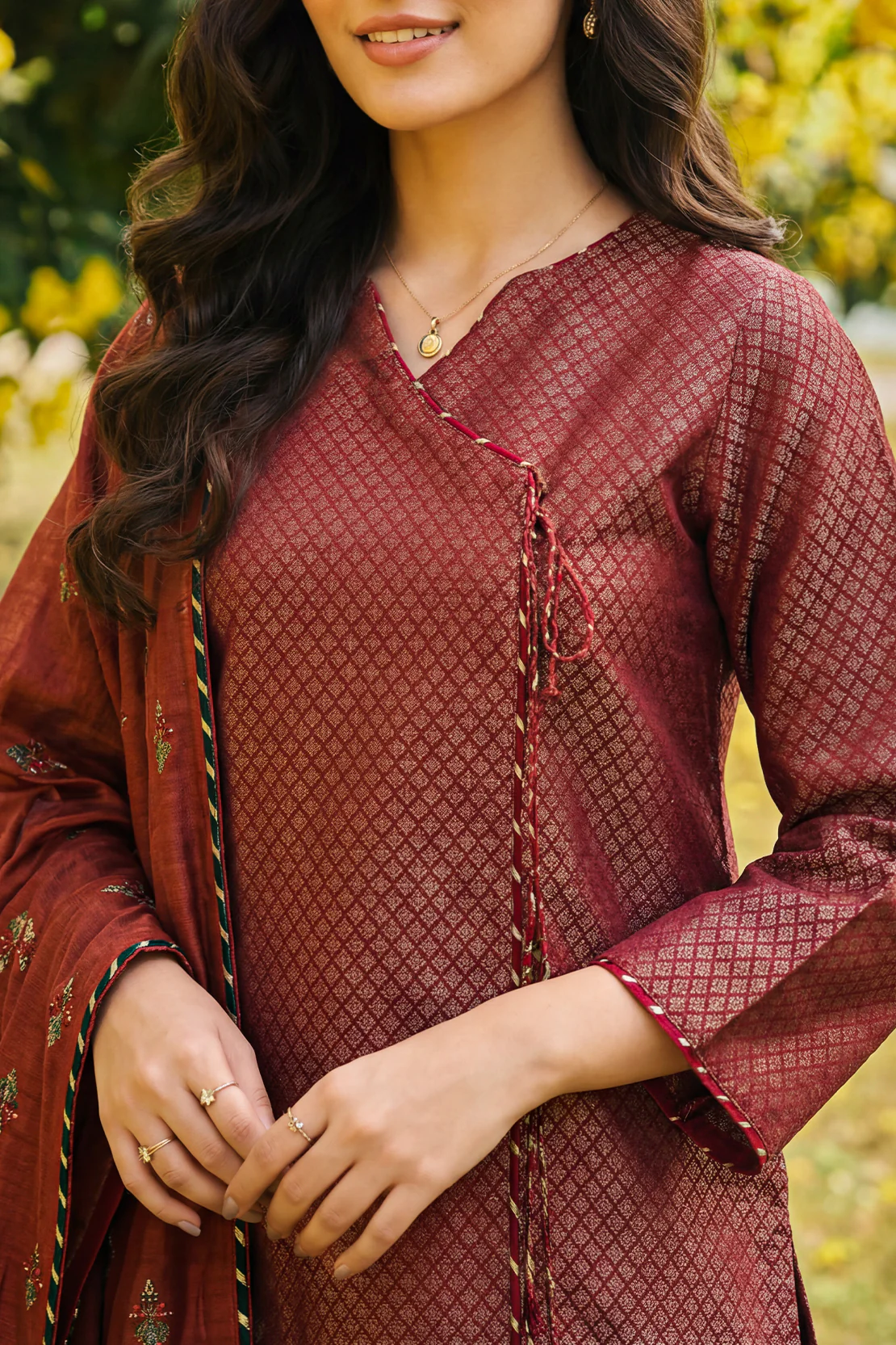Stitched Cotton Jacquard Suit – Luxury Pret Embroidered (3PC, 2PC Or Shirt) - Image 2