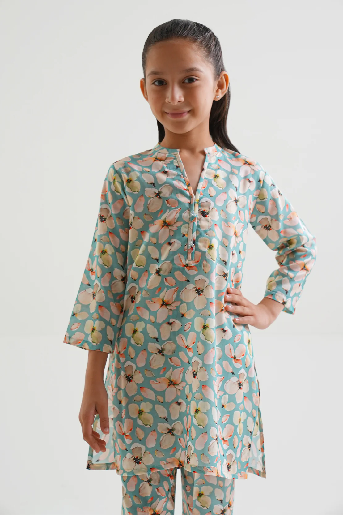 Stitched Dobby self Stitched 2 Piece (Shirt/Trouser) For Kids - Image 2
