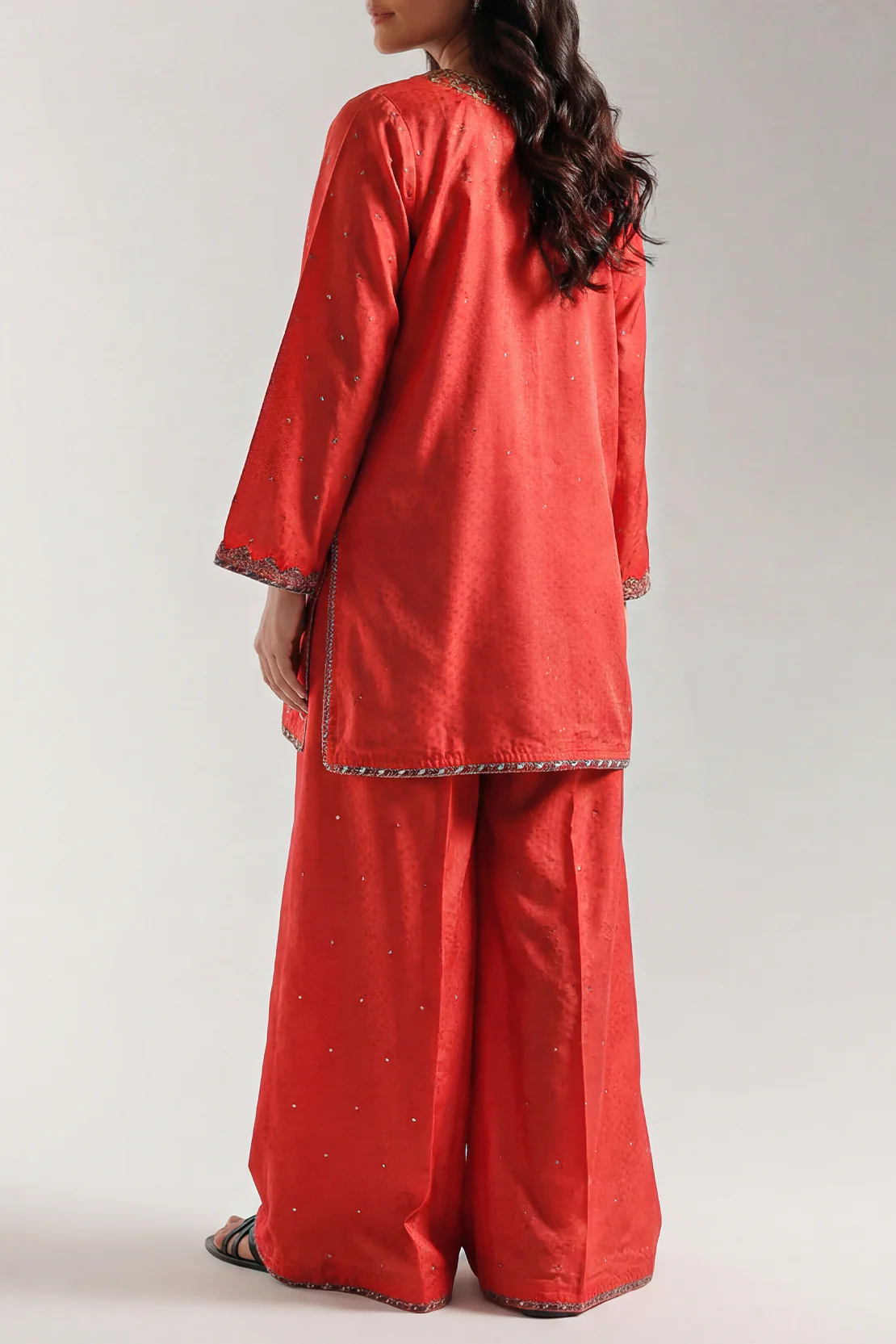 Stitched Embroidered Self Jacquard 2 Piece (Shirt/Trouser) - Image 2