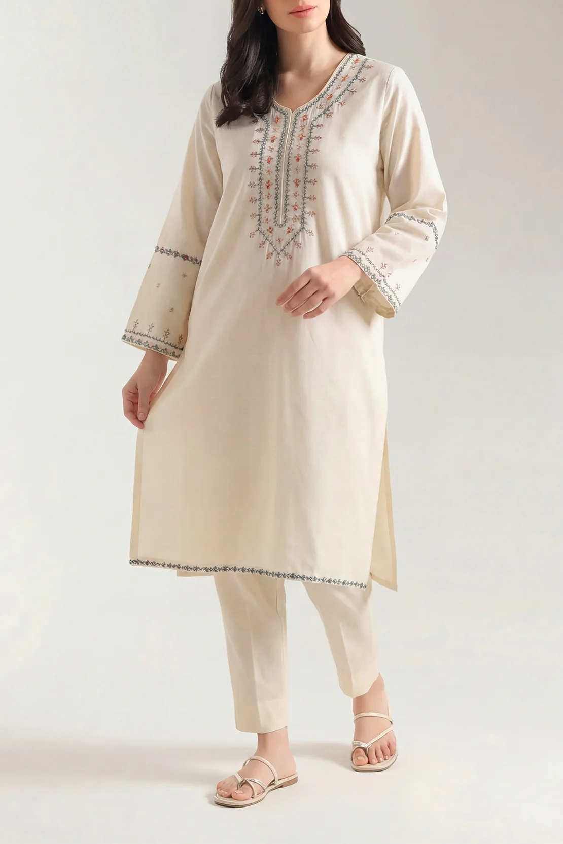 Stitched Embroidered Self Jacquard 2 Piece (Shirt/Trouser)