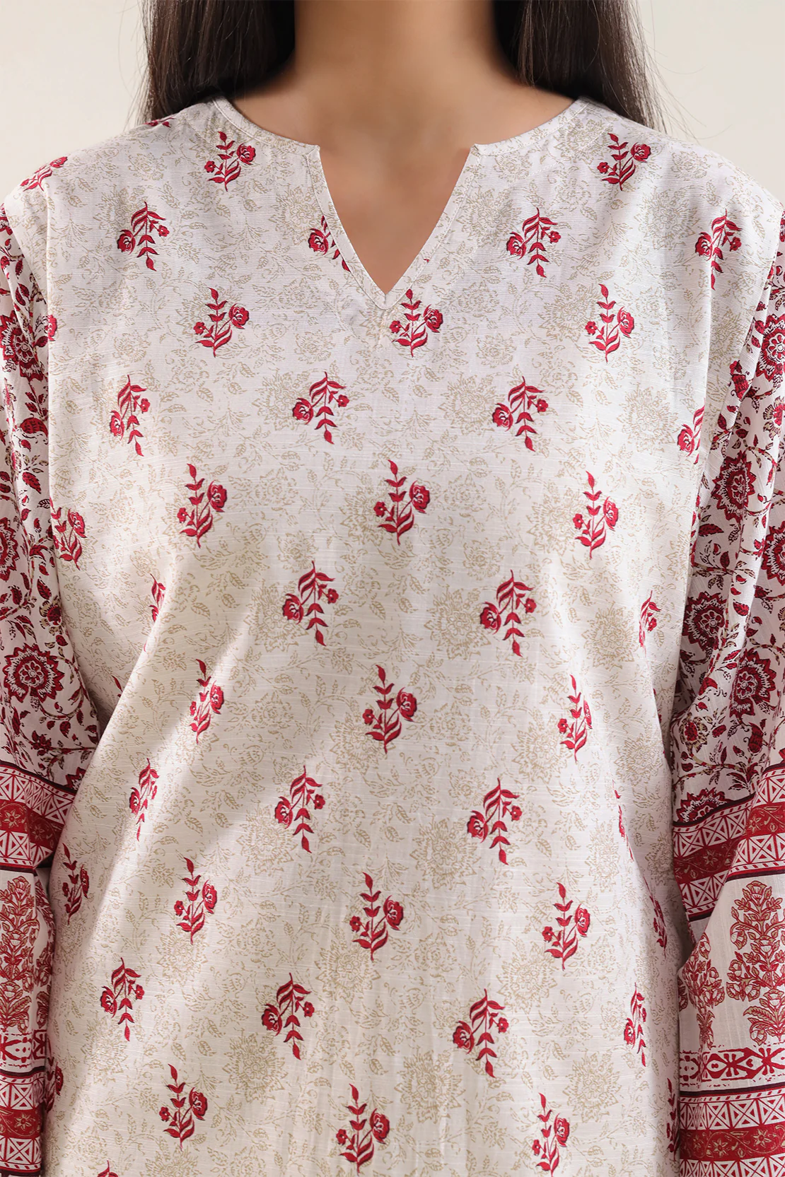 Stitched Khaddar Suit – Printed (2PC Or 1PC) - Image 3