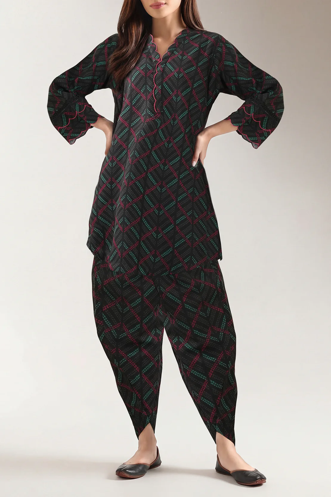 Stitched Khaddar Suit – Printed Embroidered (2PC Or Shirt)