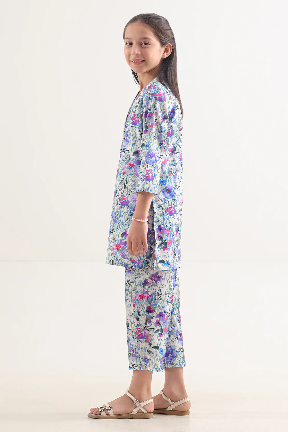 Stitched Printed Lawn Shirt For Kids - Image 3
