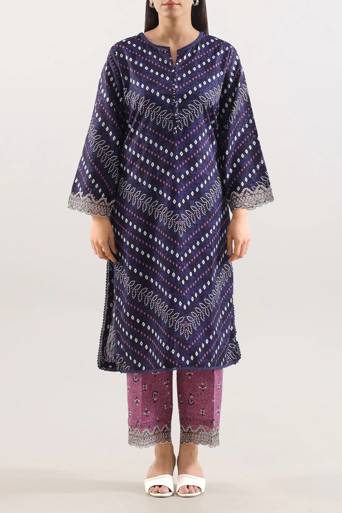 Stitched Printed Embroidered Lawn 2 Piece (Shirt/Trouser)