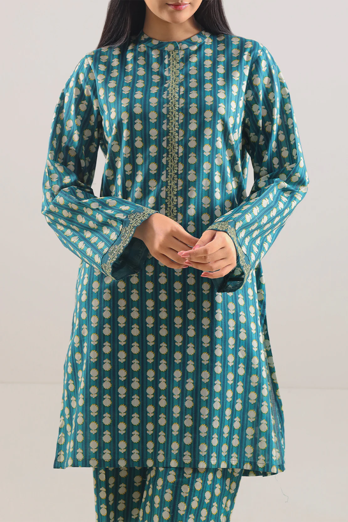 Stitched printed Embroidered Lawn 2 Piece (Shirt/Trouser) - Image 3