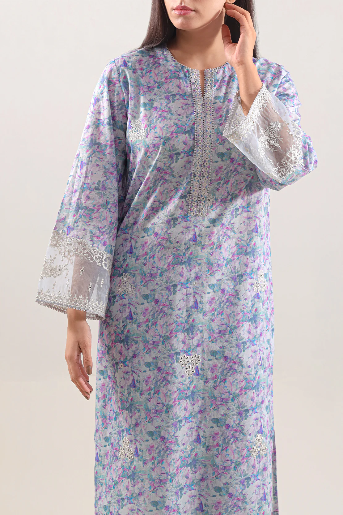 Stitched Printed Embroidered Lawn 2 Piece (Shirt/Trouser) - Image 2