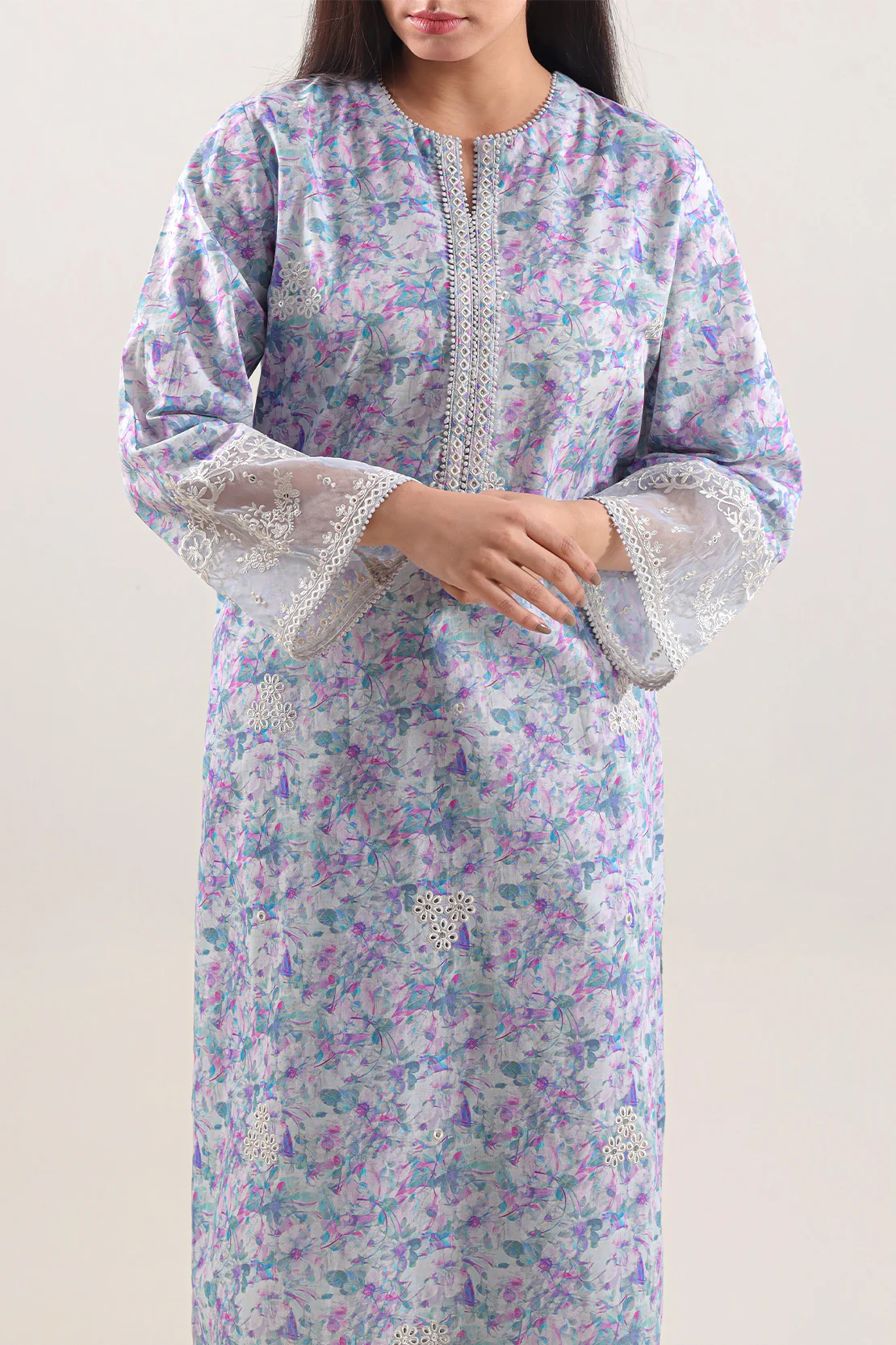 Stitched Printed Embroidered Lawn 2 Piece (Shirt/Trouser) - Image 3