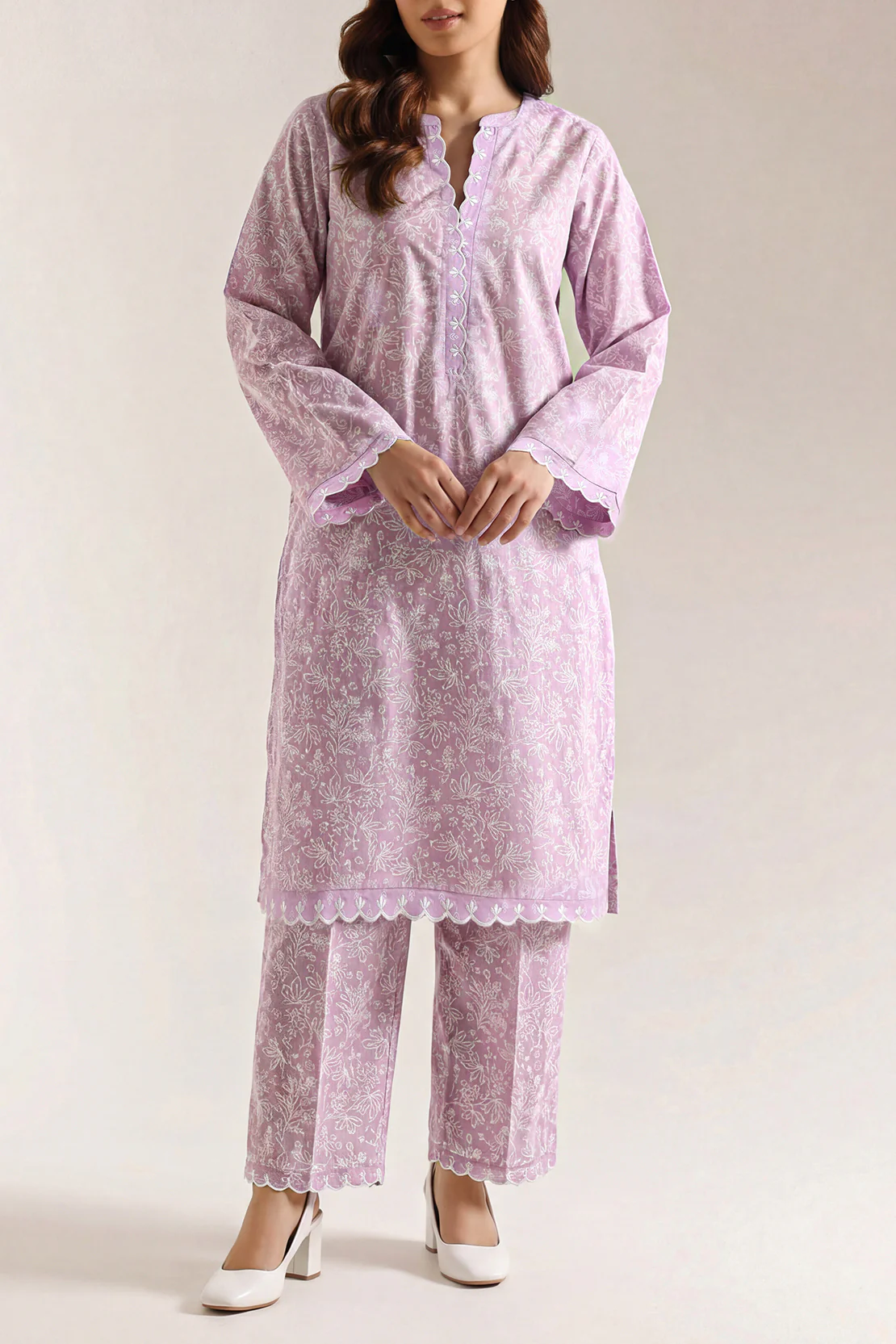 Stitched printed Embroidered Lawn 2 Piece (Shirt/Trouser)