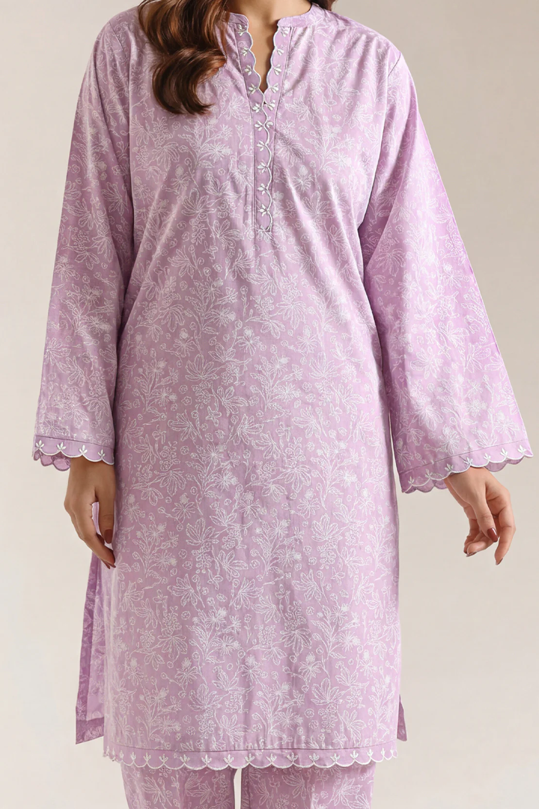 Stitched printed Embroidered Lawn 2 Piece (Shirt/Trouser) - Image 2