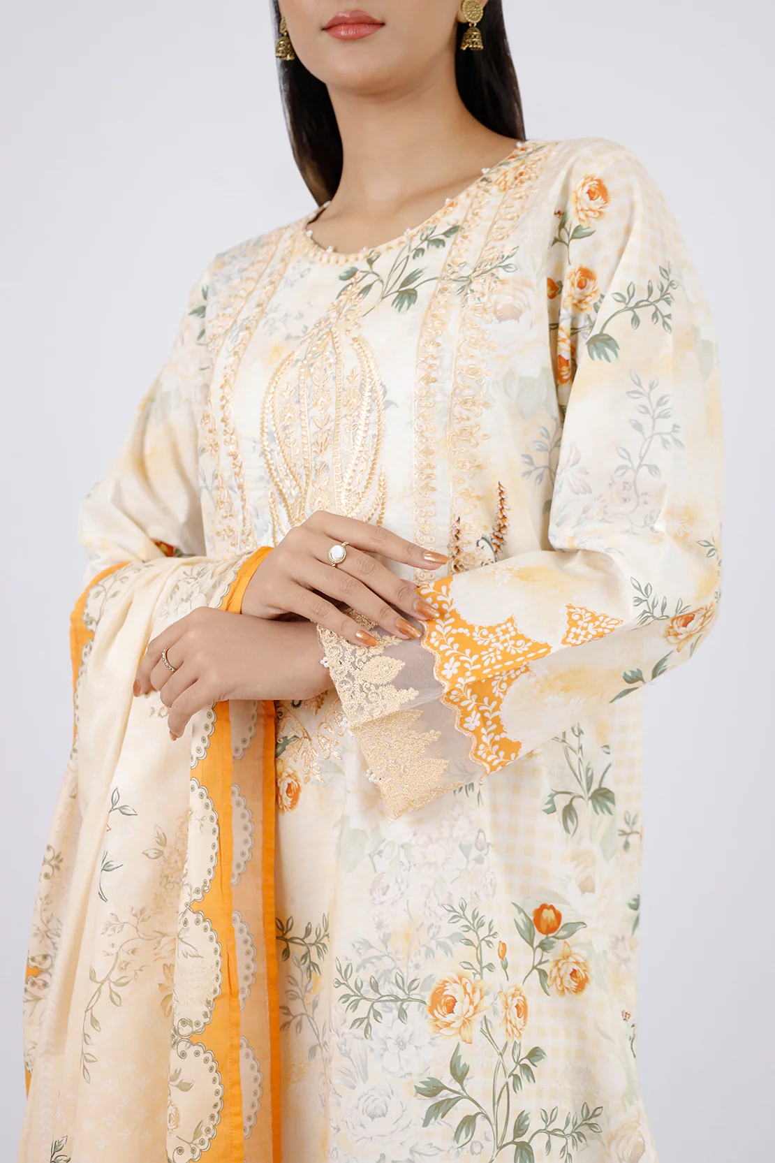 Stitched Printed Embroidered Lawn 3 Piece