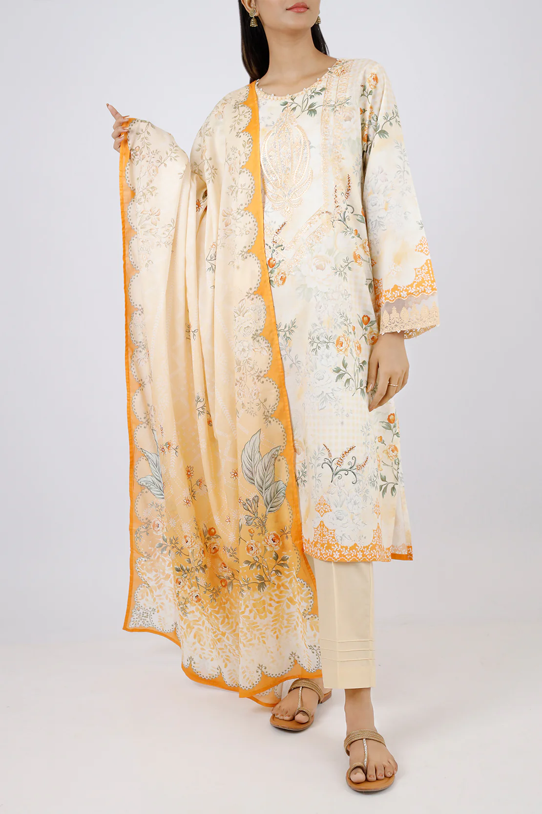 Stitched Printed Embroidered Lawn 3 Piece - Image 2